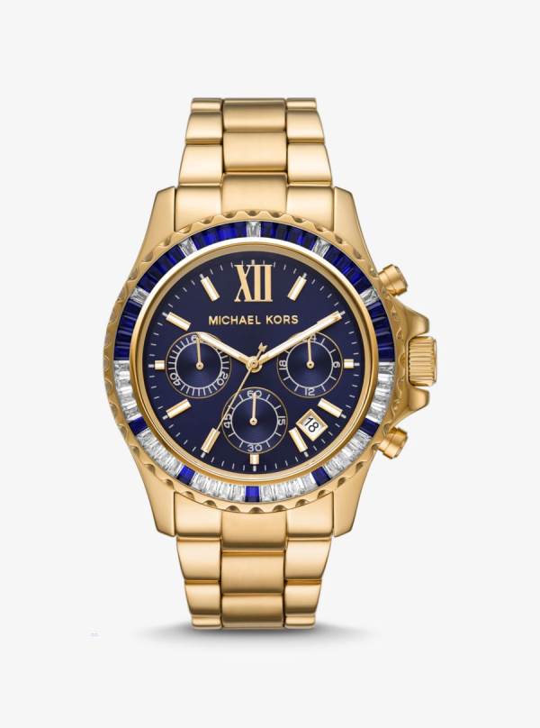 Panske Gold-tone Hodinky Michael Kors Oversized Everest Pavé Zlate - Hodinky Michael Kors Levně | SPMHB-3921
